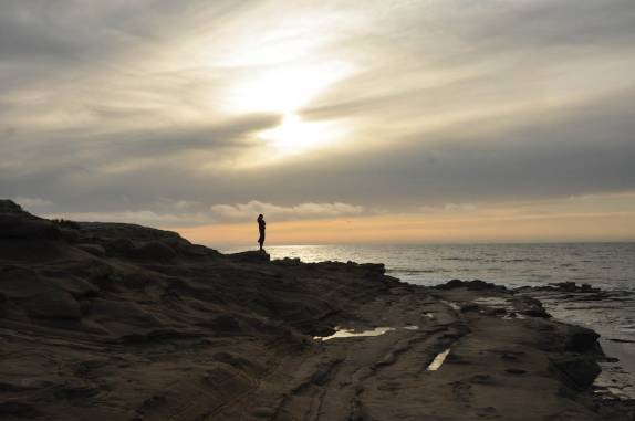 Belíssimo entardecer em frente ao mar de La Jolla, em San Diego, no sul da Califórnia - Estados Unidos